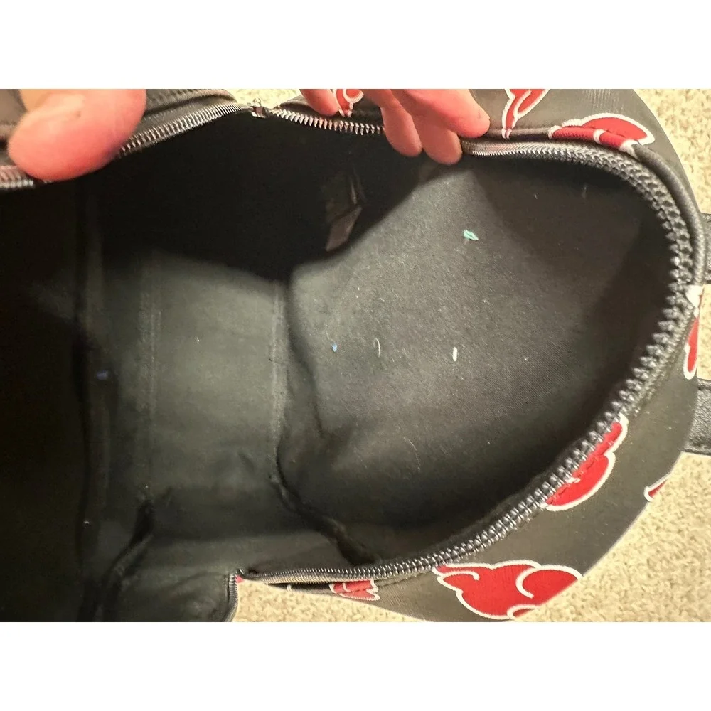 Bioworld Naruto Akatsuki Sasuke Red Cloud Faux Saffiano Leather Mini Backpack OS